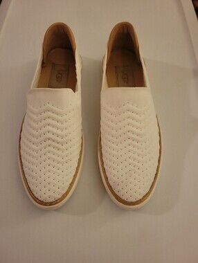 UGG Sammy Knit Slip-On Sneakers White Women's Size 7